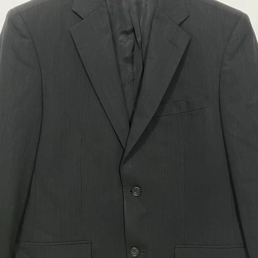 Pronto Uomo Wool Blazer Sport Coat Jacket Black 2 Button Ventless Men Size 38 R
